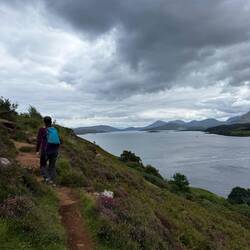 Starting the climb up Ben Tienavaig