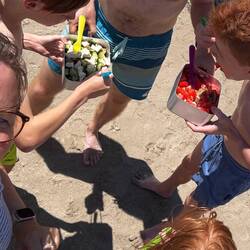 Seule option avec le vent - pique nique debout!