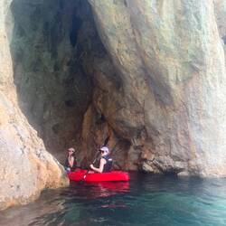The fun boat heading into the caves