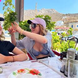 A discreet photo by dad as I mocked his lack of discretion