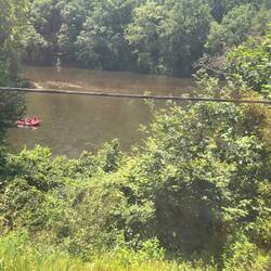 Alongside the Youghiogheny River, running at 50 mph