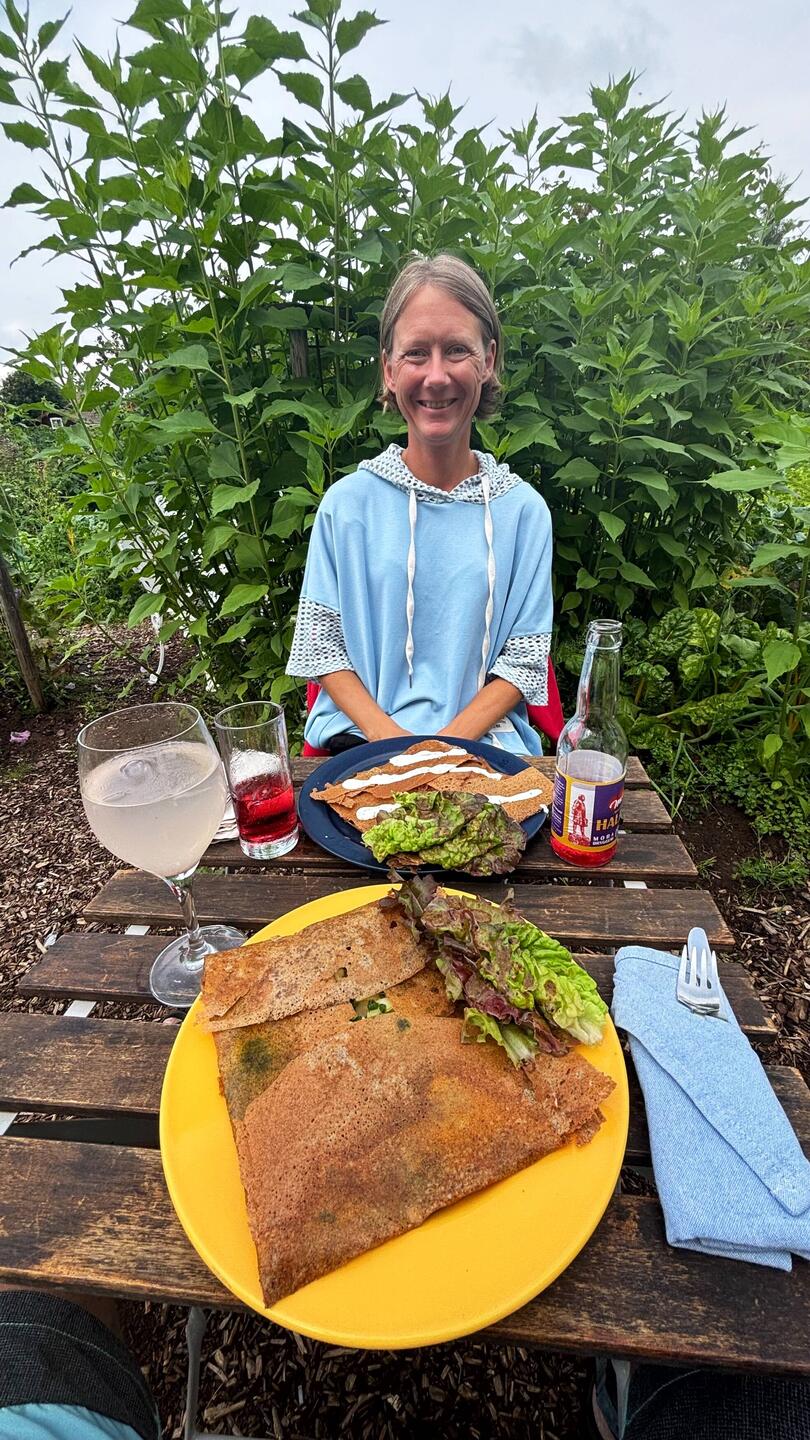 Gallette, bovete med olika fyllningar på nords trädgård