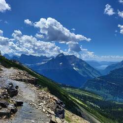 Ein letzter Blick in die schöne Berglandschaft bevor es wieder runter ging