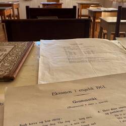 Klassenraum aus Sicht des Lehrkörpers auf den Leerkörper.