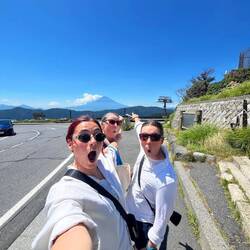 You can see Mt Fuji!!! Ellie's 1st Fuji sighting.