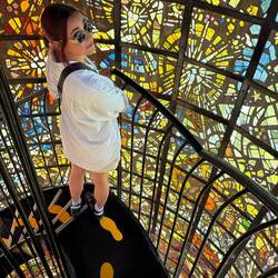 Symphonic Sculpture of stained glass that you could climb inside to top