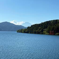 Torii Gate foreground; Fuji background