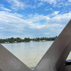 On the Danube. Ferry back home.