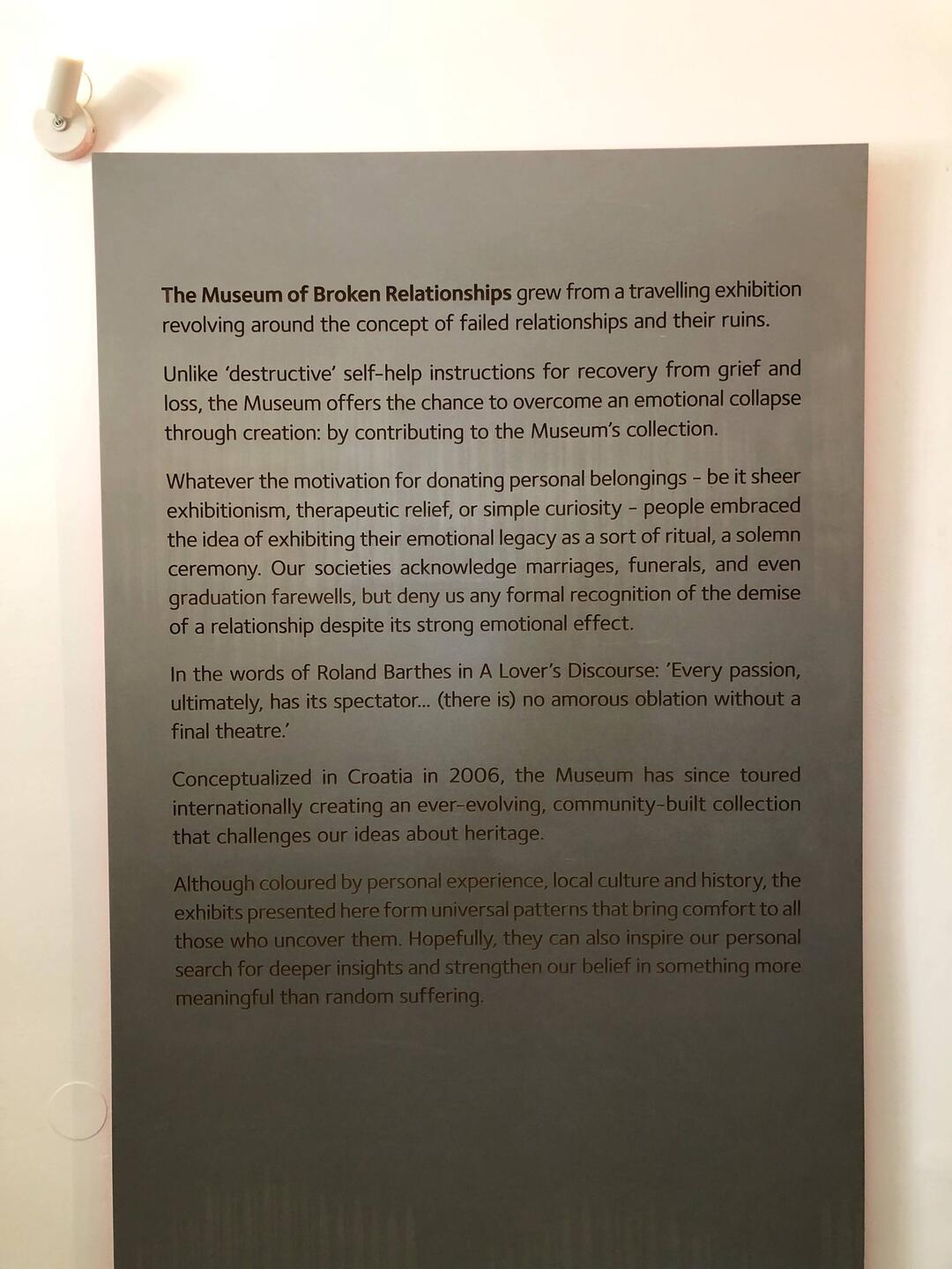 Museu das relações partidas