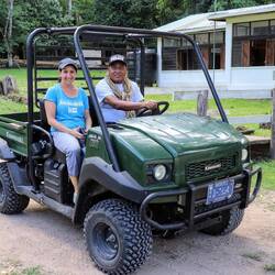 Because we were the only tourists, the police drove us to the temple and back to headquarters.