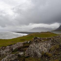 Mit Strand und durch den Sturm tolle Dünung