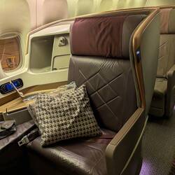 My business class seat - it's a small room.