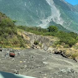 Lava flow from a previous eruption