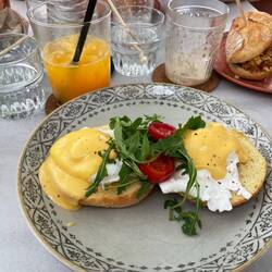 Mum's eggs Benedict minus extra hollandaise