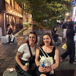 Shin-bashi bridge. The karioke was a bust, but drinks & enjoying the vibe!