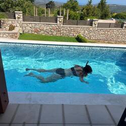 My wife swims for hours