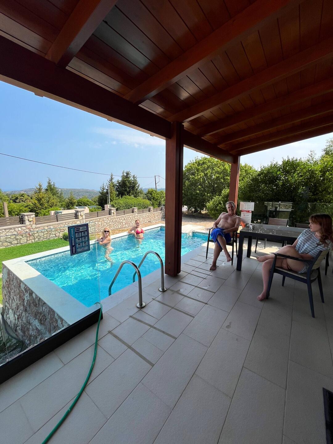 A chill morning by the pool