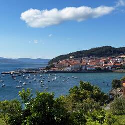Looking to the next town of Corcubión, which seems much wealthier. Very pretty town.