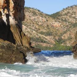 Narrow gap - look at the wall of water trying to pass through