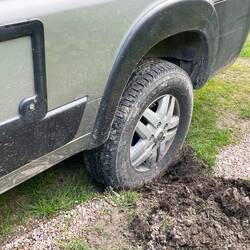Leider im weichen Untergrund festgefahren, der Chef hat mich mit dem Traktor 🚜 rausgezogen.