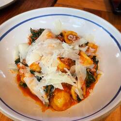 Orecchiette with sausage and njuda. Salty. Firm pasta