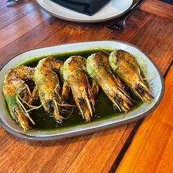 Shrimp in herb oil