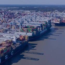 A portion of the Port of Savannah on the Savannah River (borrowed image)