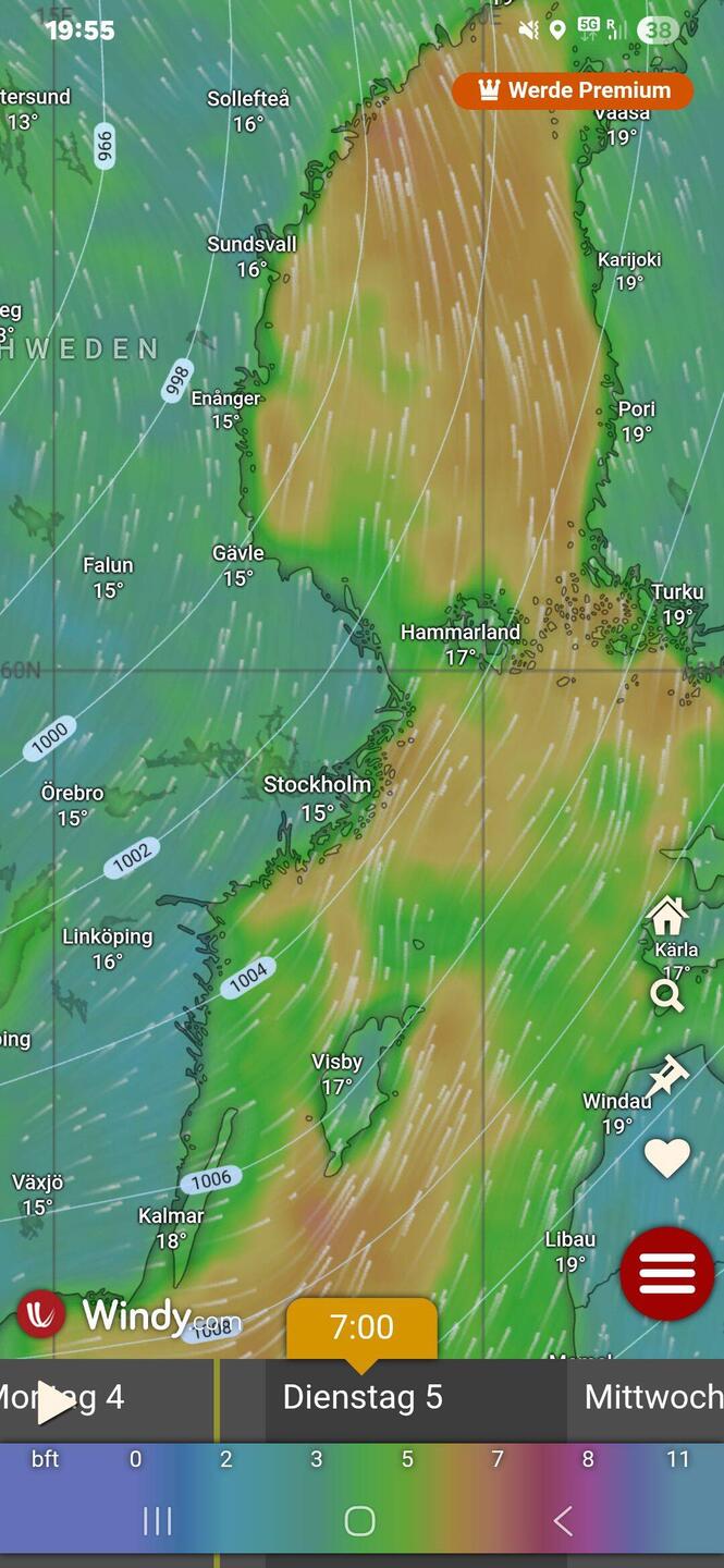 Genau die falsche Windrichtung