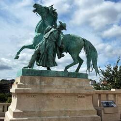 In front of the restored riding school