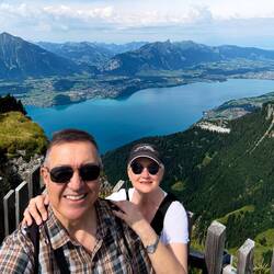 The far end of Thunersee — where we visited Thun and Oberhofen a few days ago.