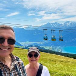 At the summit of Niederhorn in the Emmental Alps.