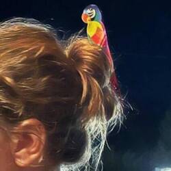 Ruby has a parrot in her hair