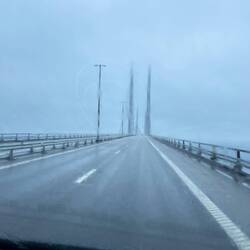 Öresundbrücke bei Regen