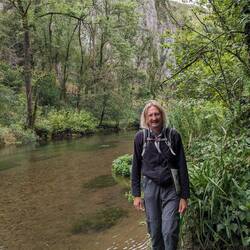 Miller's Dale; limestone cliffs on the other side of the River Wye