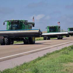 Ag equipment being deployed for the upcoming harvest season