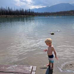 Bädele am Lake Edith