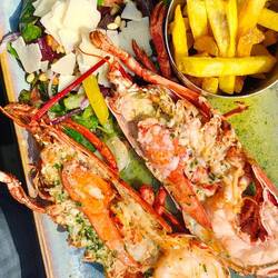 Frischer Lobster im The Moorings Guesthouse & Seafood Restaurant