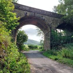 Coombs Road Viaduct; the top is the start of the walkable part of the Monsal Trail