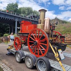 Single steam engine water pump. The Victorian fire engine.