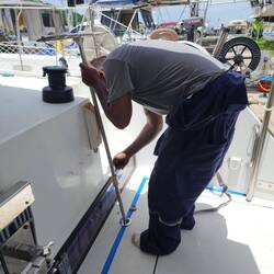 Wazied testing the new emergency tiller