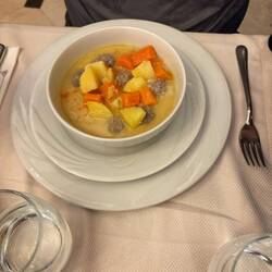 Paul had a yummy meatball soup