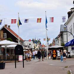 Eine sehr belebte Prachtstraße am Donnerstag Mittag.
