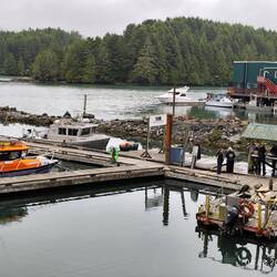 ... hier werden die Fische gleich verarbeitet.