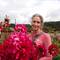 Lovely flowers and a lovely lady.
