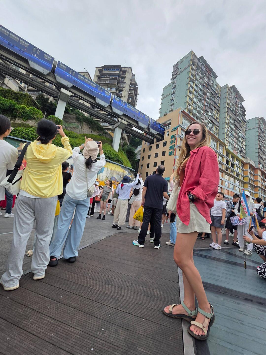 Posing at the Liziba Station viewing platform
