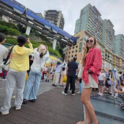 Posing at the Liziba Station viewing platform