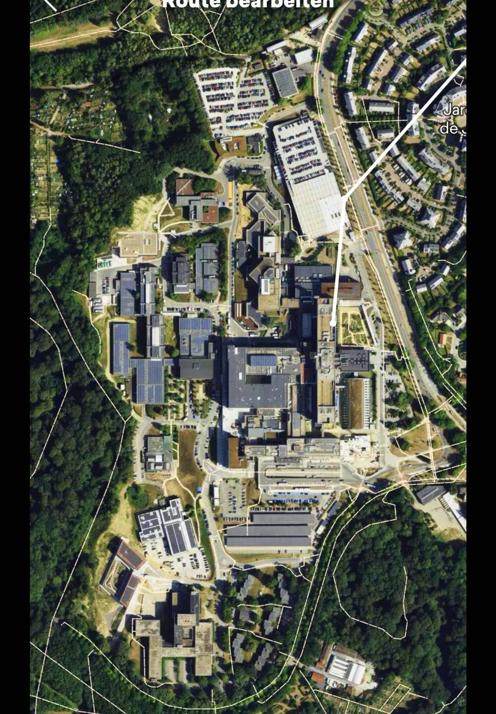 Luftbild der Universitätsklinik Brüssel
