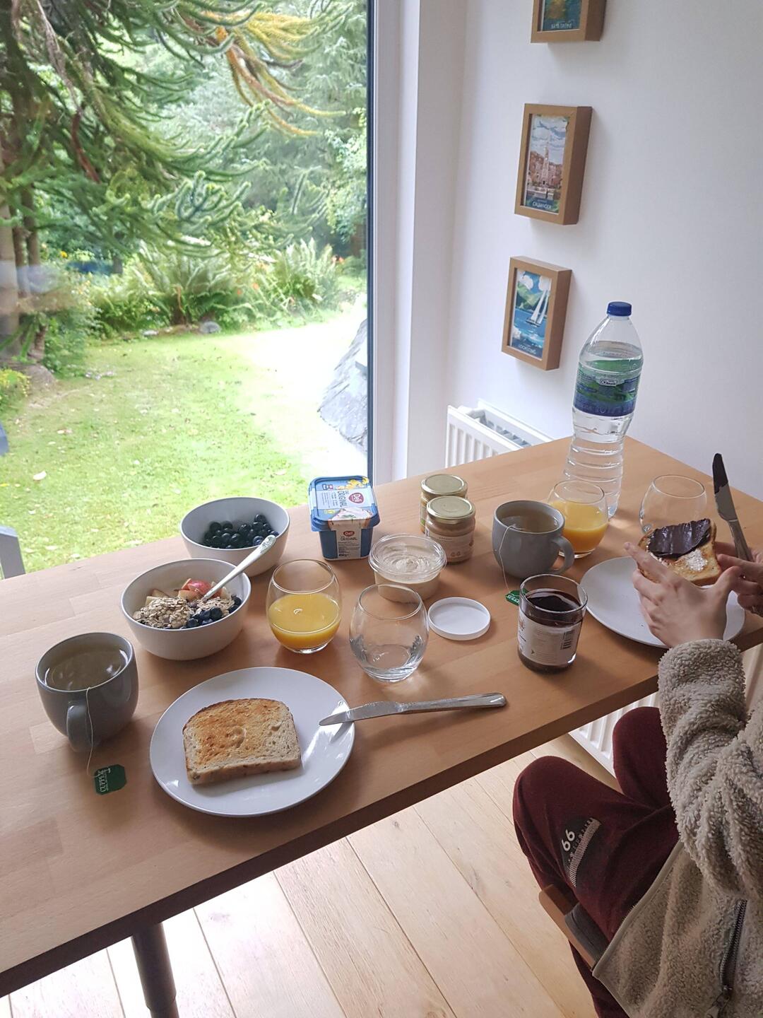 Ein gutes Frühstück musste es vor der Wanderung sein.