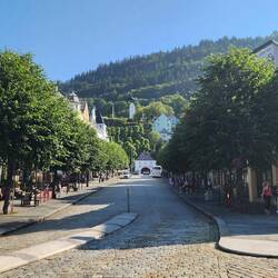 Looking up to the funicular station.