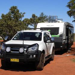 Our campsite at Sandfire Roadhouse